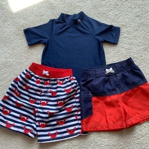 Boys Rashguard and Swim Trunks